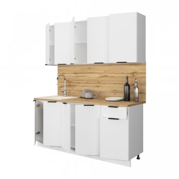 КУхонный гарнитур Эстетик 1800 мм белый (Сурская) в Качканаре - kachkanar.mebel-e96.ru