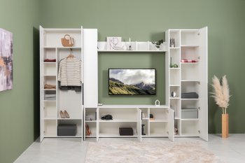Стенка Эйр модульная, белый (Моби) в Качканаре - kachkanar.mebel-e96.ru