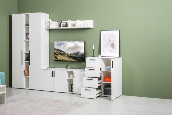 Стенка Эйр модульная, белый (Моби) в Качканаре - kachkanar.mebel-e96.ru