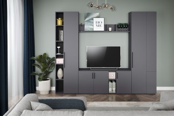 Шкаф-пенал 400 мм Эйр 16.324.01 графит (Моби) в Качканаре - kachkanar.mebel-e96.ru
