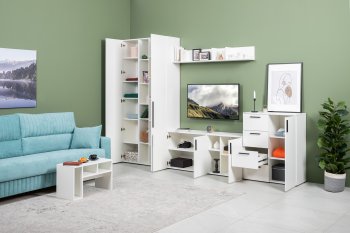 Стенка Эйр модульная, белый (Моби) в Качканаре - kachkanar.mebel-e96.ru
