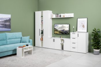 Стенка Эйр модульная, белый (Моби) в Качканаре - kachkanar.mebel-e96.ru