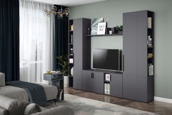 Стенка Эйр модульная, графит (Моби) в Качканаре - kachkanar.mebel-e96.ru