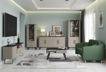Стенка Фиделия, модульная (Олмеко) в Качканаре - kachkanar.mebel-e96.ru
