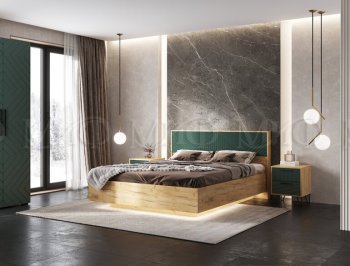 Кровать парящая Флэш крафт/грин (Миф) в Качканаре - kachkanar.mebel-e96.ru