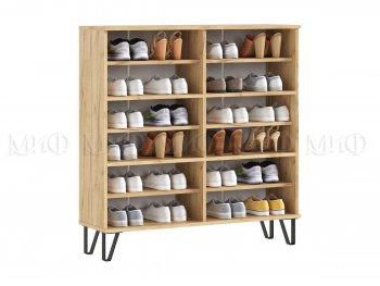 Обувница Флэш крафт/белый (Миф) в Качканаре - kachkanar.mebel-e96.ru