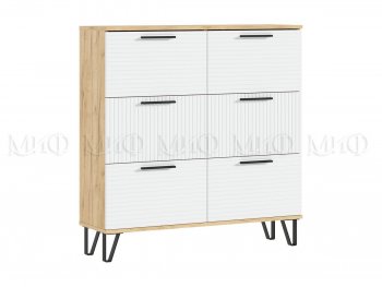 Обувница Флэш крафт/белый (Миф) в Качканаре - kachkanar.mebel-e96.ru
