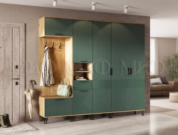 Прихожая Флэш модульная, крафт/грин(Миф) в Качканаре - kachkanar.mebel-e96.ru