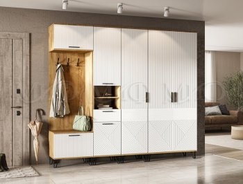 Прихожая Флэш модульная, крафт/белый (Миф) в Качканаре - kachkanar.mebel-e96.ru