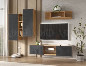 Стенка Флэш крафт/графит (Миф) в Качканаре - kachkanar.mebel-e96.ru
