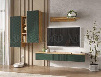 Стенка Флэш комп.2 крафт/грин (Миф) в Качканаре - kachkanar.mebel-e96.ru