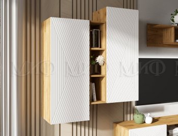 Стенка Флэш крафт/белый (Миф) в Качканаре - kachkanar.mebel-e96.ru