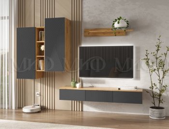 Стенка Флэш комп.2 крафт/графит (Миф) в Качканаре - kachkanar.mebel-e96.ru