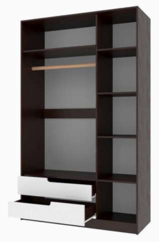 Шкаф 1200 мм 3-х створчатый Гавана белый (Текс) в Качканаре - kachkanar.mebel-e96.ru