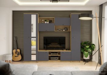 Стенка Герда крафт/графит (ИЦ) в Качканаре - kachkanar.mebel-e96.ru