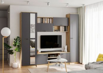 Стенка Герда крафт/графит (ИЦ) в Качканаре - kachkanar.mebel-e96.ru