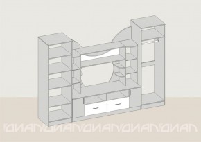 Гостиная Аллегро с 2 шкафами вариант-5 (Ясень светлый/тёмный) в Качканаре - kachkanar.mebel-e96.ru