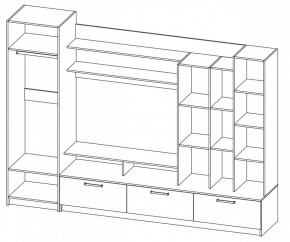 Гостиная Ева (ЯШ светлый/МДФ белый глянец) в Качканаре - kachkanar.mebel-e96.ru