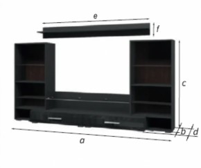 Стенка Домино Черный Глянец (БМ) в Качканаре - kachkanar.mebel-e96.ru