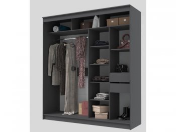Шкаф-купе 2000 мм Гранд-1 ЛДСП, графит (Эра) в Качканаре - kachkanar.mebel-e96.ru