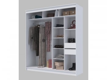 Шкаф-купе 2000 мм Гранд-1 ЛДСП, белый гладкий (Эра) в Качканаре - kachkanar.mebel-e96.ru