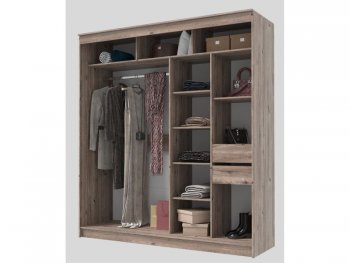 Шкаф-купе 2000 мм Гранд-1 ЛДСП/Зеркало, дуб горный (Эра) в Качканаре - kachkanar.mebel-e96.ru