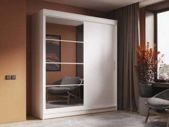 Шкаф-купе 2000 мм Гранд-1 ЛДСП/Зеркало, Белый (Эра) в Качканаре - kachkanar.mebel-e96.ru