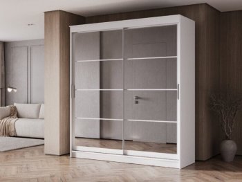 Шкаф-купе 2000 мм Гранд-1 зеркало/зеркало, белый (Эра) в Качканаре - kachkanar.mebel-e96.ru