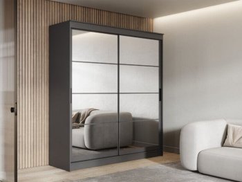 Шкаф-купе 2000 мм Гранд-1 зеркало/зеркало, графит (Эра) в Качканаре - kachkanar.mebel-e96.ru