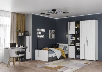 Шкаф 1 дв. Грей (УНИ) (МЛК) в Качканаре - kachkanar.mebel-e96.ru