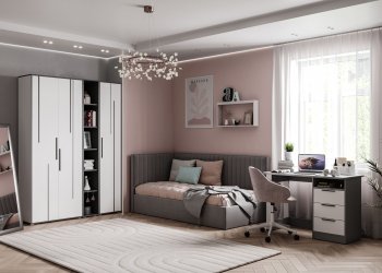 Набор детской мебели Грей модульный (МЛК) в Качканаре - kachkanar.mebel-e96.ru
