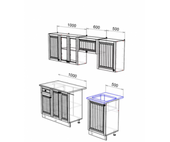 Кухонный гарнитур Хозяюшка 2100 Трюфель (Эра) в Качканаре - kachkanar.mebel-e96.ru