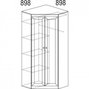 Шкаф угловой Инна 606 денвер темный (Яна) в Качканаре - kachkanar.mebel-e96.ru