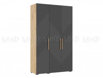 Шкаф 1350 мм Ирис с антресолью, крафт/графит (Миф) в Качканаре - kachkanar.mebel-e96.ru