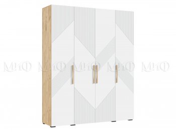 Шкаф 1800 мм Ирис с антресолью крафт/белый (Миф) в Качканаре - kachkanar.mebel-e96.ru
