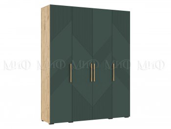Шкаф 1800 мм Ирис с антресолью крафт/грин (Миф) в Качканаре - kachkanar.mebel-e96.ru