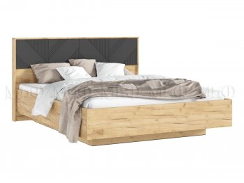 Кровать парящая Ирис крафт/графит с подсветкой (Миф) в Качканаре - kachkanar.mebel-e96.ru