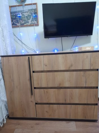 Комод 1 дверь 4 ящика (1200) Норд, дуб крафт (Миф) в Качканаре - kachkanar.mebel-e96.ru