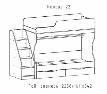 Кровать двухъярусная Каприз-22 (АстридМ) в Качканаре - kachkanar.mebel-e96.ru