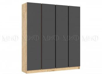 Шкаф 2000 мм 4-х ств. Келвин дуб золотой/графит (Миф) в Качканаре - kachkanar.mebel-e96.ru