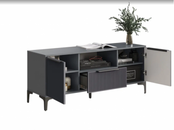 Тумба ТВ на 1350 Кимберли графит (Handis) в Качканаре - kachkanar.mebel-e96.ru