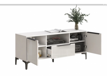 Тумба ТВ на 1350 Кимберли белый (Handis) в Качканаре - kachkanar.mebel-e96.ru