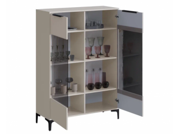 Шкаф со стеклом Кимберли кашемир (Handis) в Качканаре - kachkanar.mebel-e96.ru