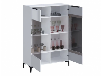 Шкаф со стеклом Кимберли белый (Handis) в Качканаре - kachkanar.mebel-e96.ru