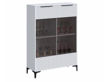 Шкаф со стеклом Кимберли белый (Handis) в Качканаре - kachkanar.mebel-e96.ru