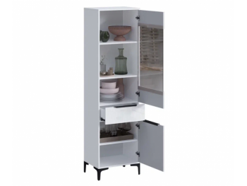 Пенал 550 мм со стеклом Кимберли белый (Handis) в Качканаре - kachkanar.mebel-e96.ru