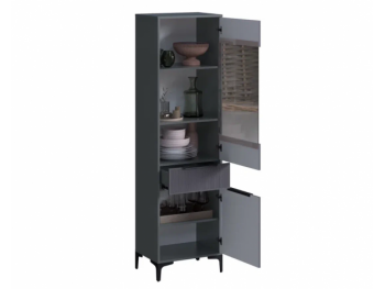 Пенал 550 мм со стеклом Кимберли графит (Handis) в Качканаре - kachkanar.mebel-e96.ru