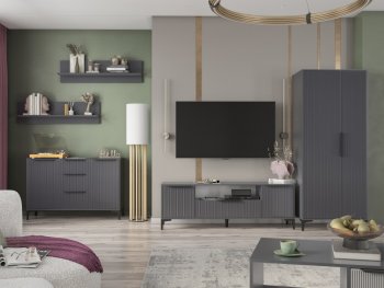 Стенка Кимберли графит, модульная (Handis) в Качканаре - kachkanar.mebel-e96.ru