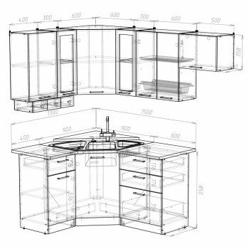 Кухонный гарнитур Кира литл 1300х2000 мм (Герда) в Качканаре - kachkanar.mebel-e96.ru