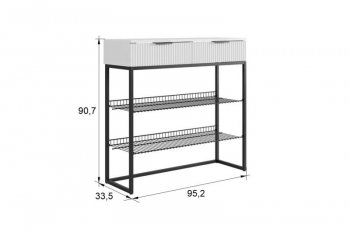 Обувница Классная 1 (белое дерево/белый матовый/черный муар​​​​​​​) (Мебельсон) в Качканаре - kachkanar.mebel-e96.ru